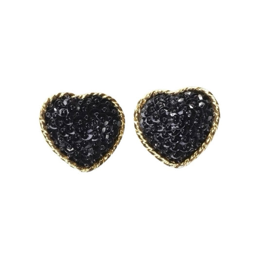 1980s Heart Sequin Clip-On Earrings - As Seen On Margot Robbie (The Wolf of Wall Street)