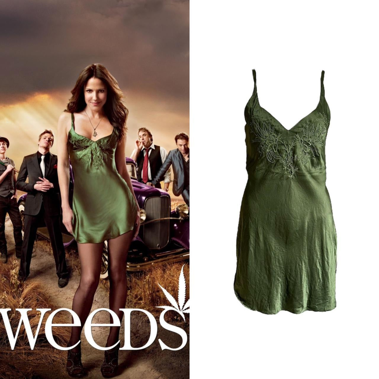 1990s Silk Embroidered Slip Dress - As Seen On Nancy Botwin (Weeds)