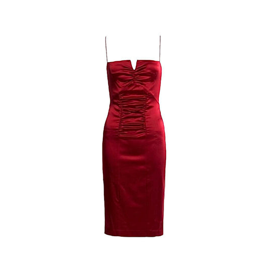 Satin Ruched Sheath Dress As Seen On Gabrielle Solis (Desperate Housewives)