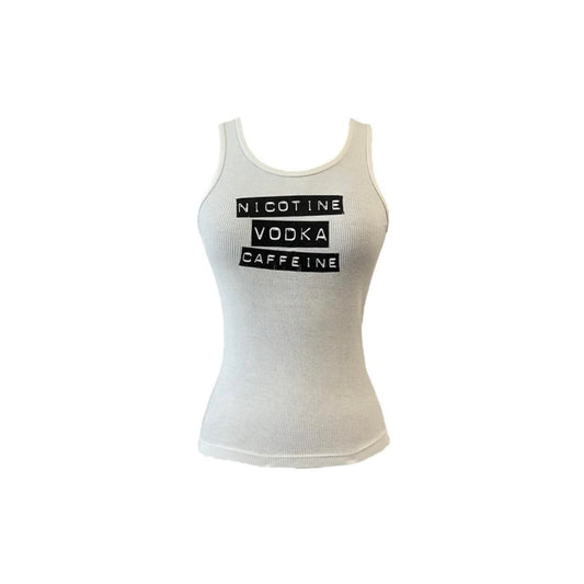 “Nicotine, Vodka, Caffeine” Tank Top - As Seen On Victoria Beckham (Posh Spice)