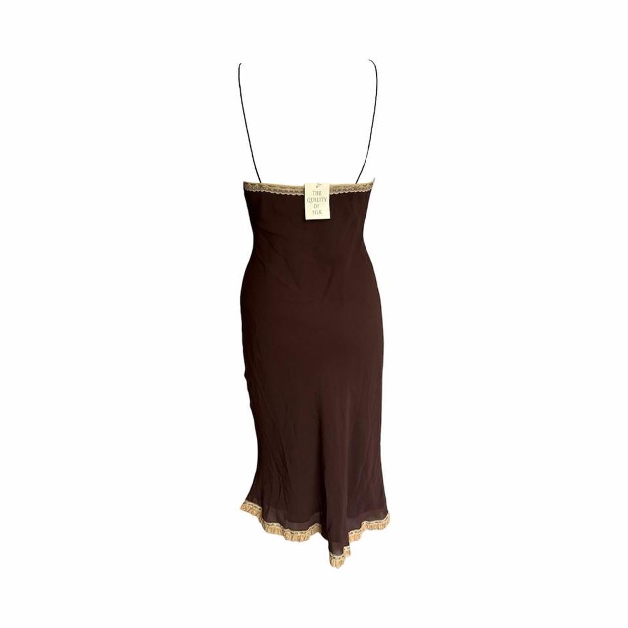 Lace Trim Silk Slip Dress - As Seen On Adriana Lima