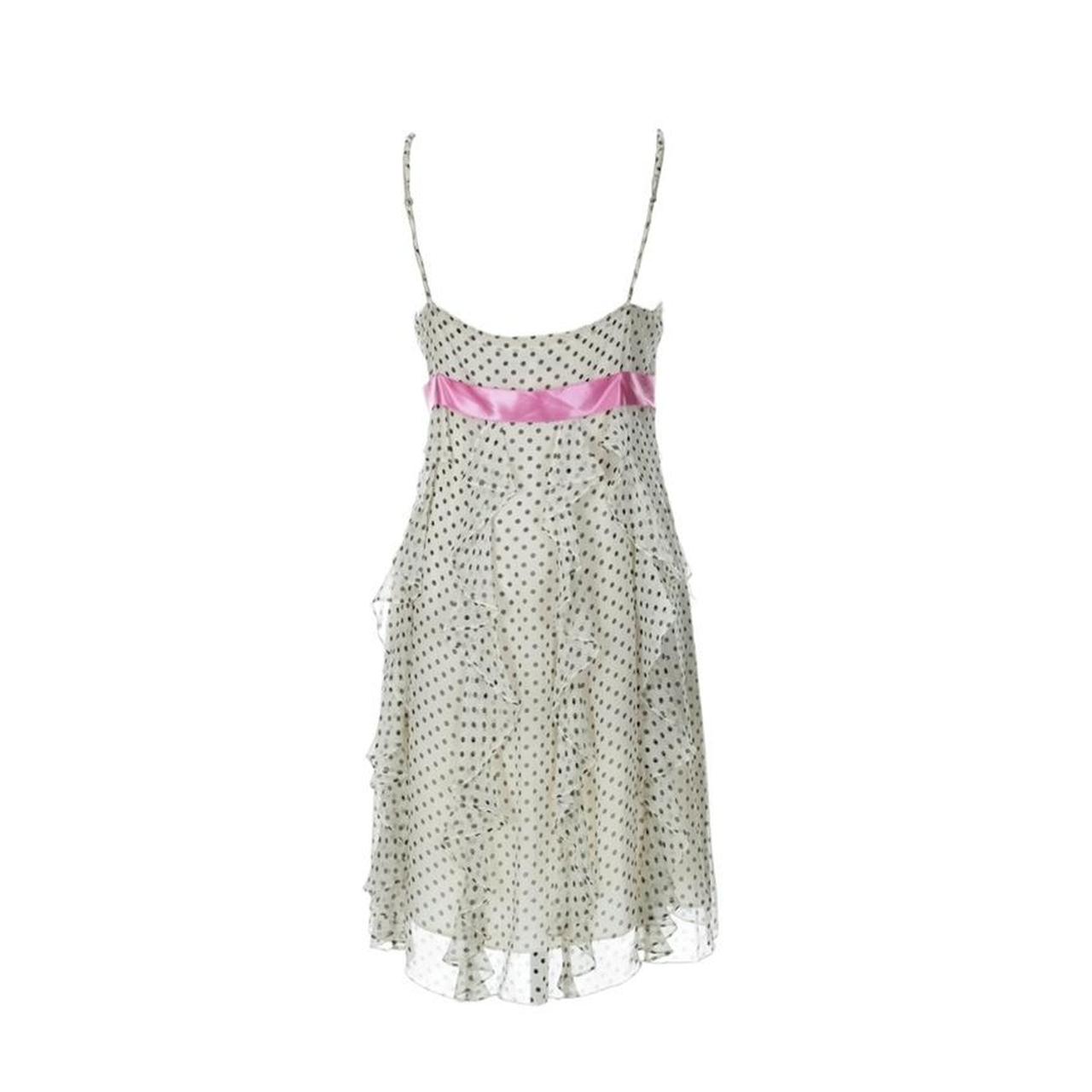 Silk Polka Dot Ruffle Bow Dress - As Seen On Holly Madison (The Girls Next Door)