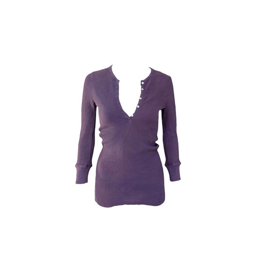 Waffle Knit 3/4 Sleeve Thermal Henley - As Seen On Bella Swan (Twilight)