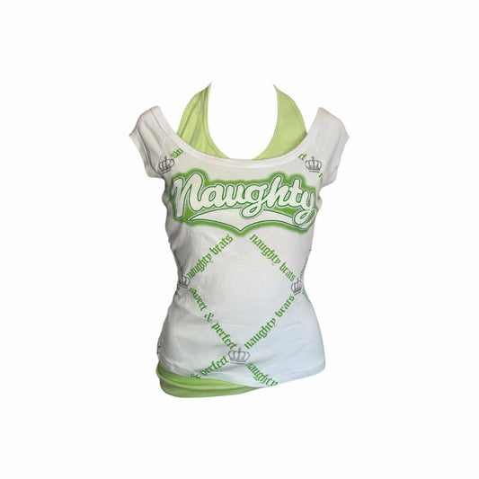 “Naughty” Sporty Halter T-shirt - As Seen On Kendra Wilkinson (The Girls Next Door)