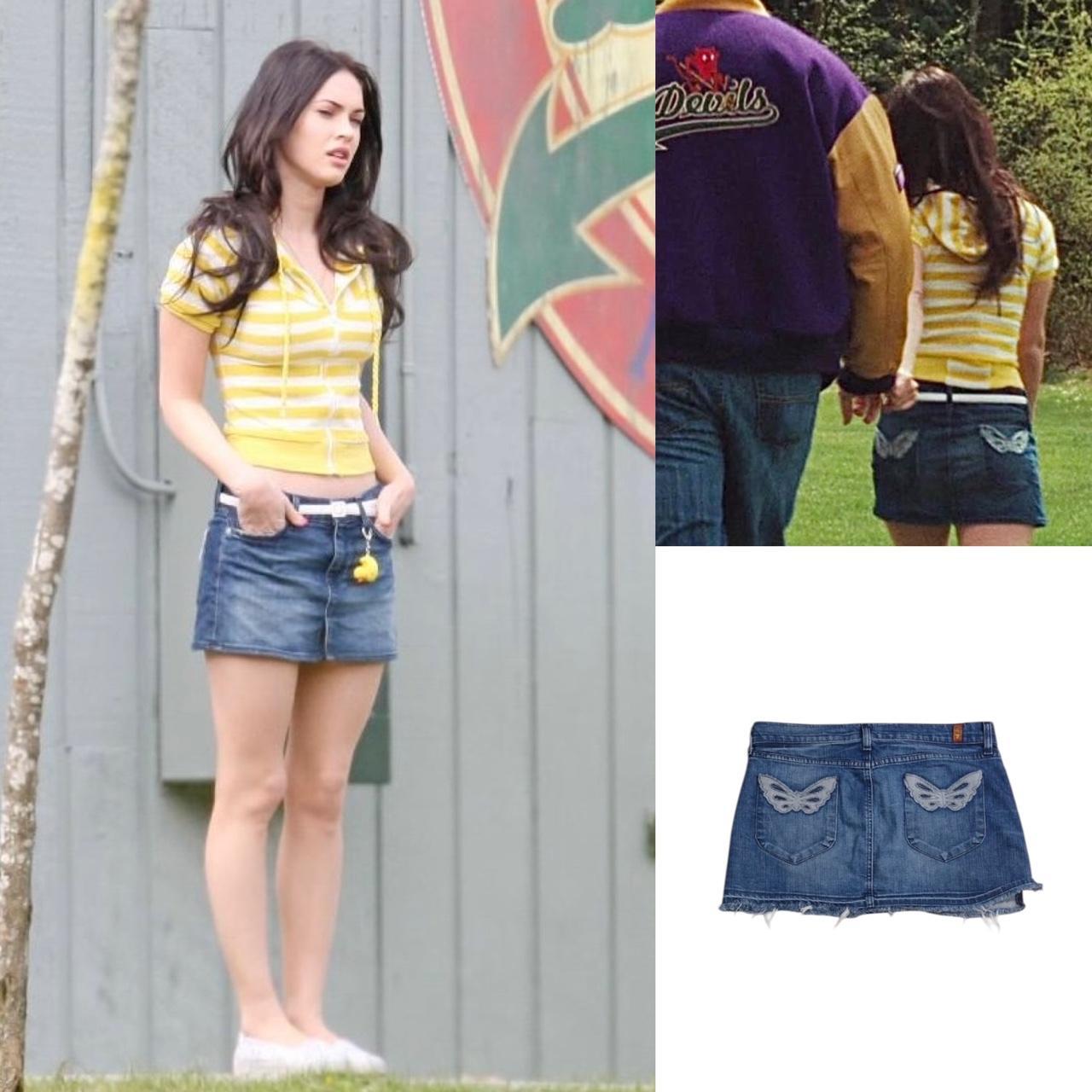 Butterfly Pockets Denim Mini Skirt - As Seen On Megan Fox (Jennifer’s Body)