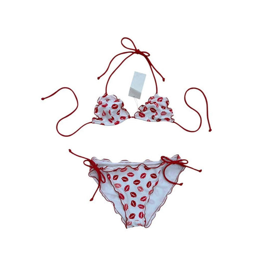 Kisses Print Ruffle-Edge Bikini - As Seen On Gisele Bündchen
