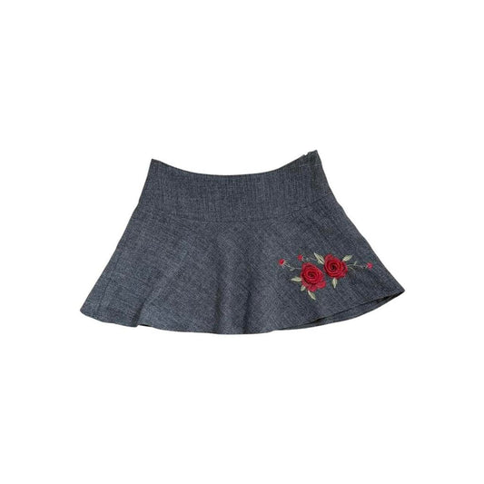 Rose Embroidered Circle Mini Skirt - As Seen On Regina George (Mean Girls)