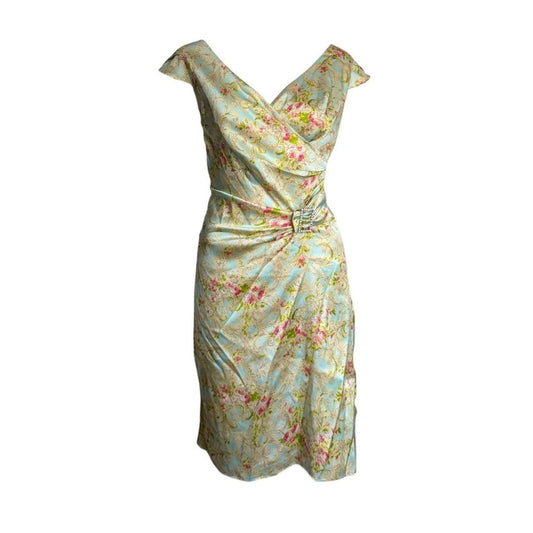 Collette Dinnigan Silk Floral Damask Sheath Dress - As Seen On Angelina Jolie