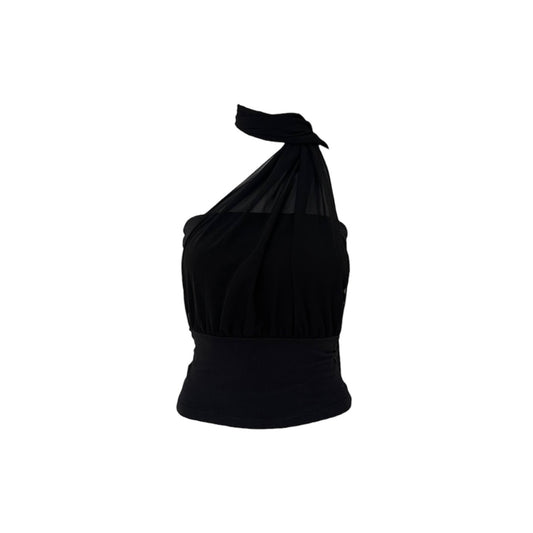 Scarf-Neck Halter Crop Top - As Seen On Britney Spears