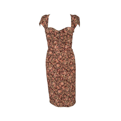 Zac Posen Silk Floral Sheath Dress - As Seen On Eva Mendes (The Other Guys)