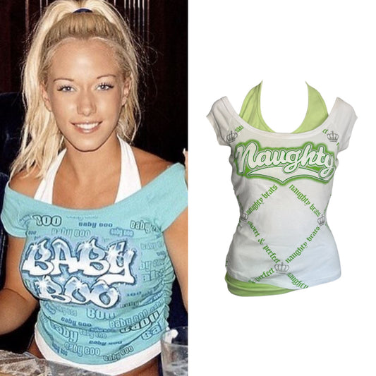 “Naughty” Sporty Halter T-shirt - As Seen On Kendra Wilkinson (The Girls Next Door)