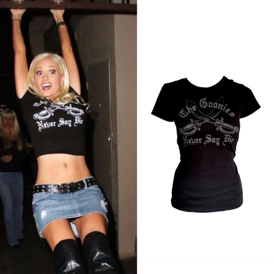 “The Goonies Never Say Die” T-Shirt - As Seen On Holly Madison (The Girls Next Door)