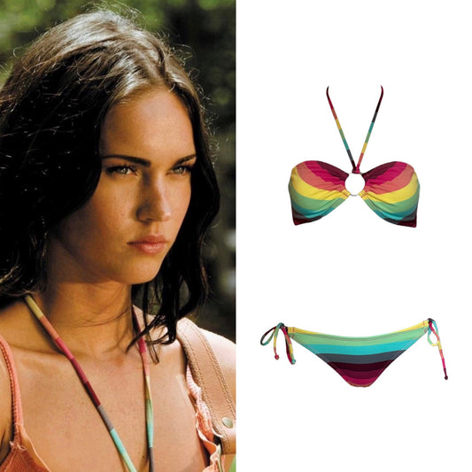Rainbow Striped Bikini - As Seen On Megan Fox (Transformers)