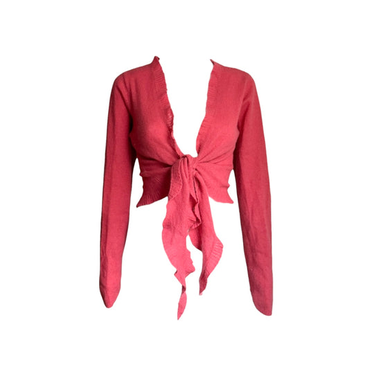 1990s Cashmere Front-Tie Ruffle Cardigan - As Seen On Gabrielle Solis (Desperate Housewives)