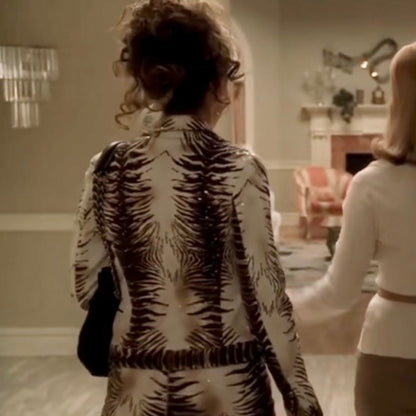 1990s Oleg Cassini Zebra Print Sequin Jeans - As Seen On Adriana La Cerva (The Sopranos)