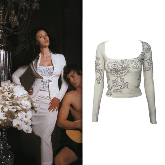 Alaïa Tattoo Paisley Print Midriff Top - As Seen On Monica Bellucci