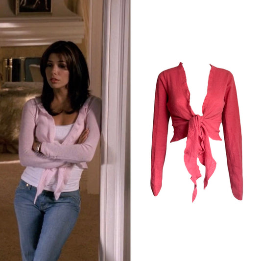 1990s Cashmere Front-Tie Ruffle Cardigan - As Seen On Gabrielle Solis (Desperate Housewives)