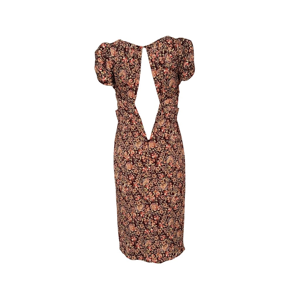 Zac Posen Silk Floral Sheath Dress - As Seen On Eva Mendes (The Other Guys)