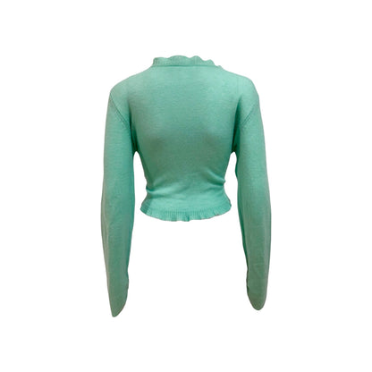 1990s Cashmere Front-Tie Ruffle Cardigan - As Seen On Gabrielle Solis (Desperate Housewives)