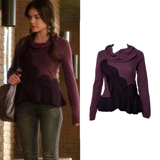 Cashmere Cowl Neck Knit Sweater - As Seen On Aria Montgomery (Pretty Little Liars)