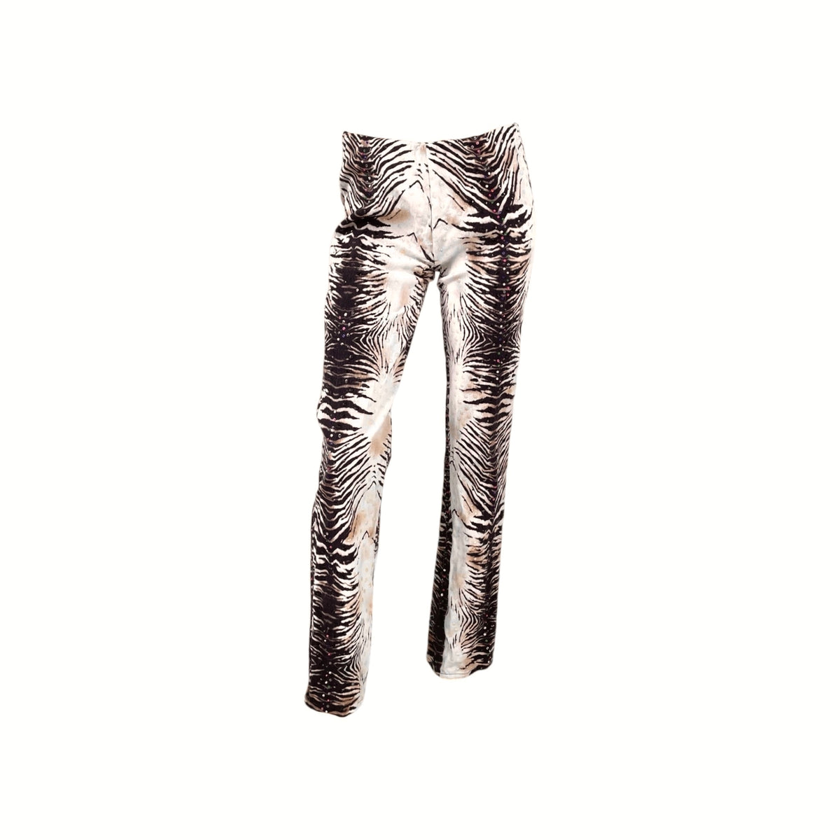 1990s Oleg Cassini Zebra Print Sequin Jeans - As Seen On Adriana La Cerva (The Sopranos)