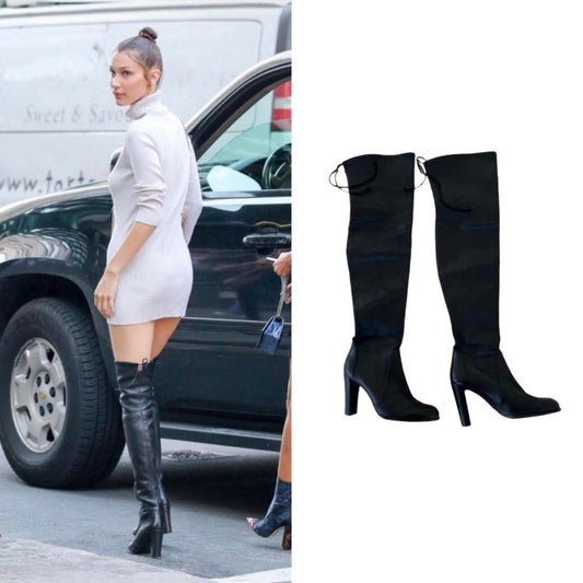 Stuart Weitzman Highland Leather Boots - As Seen On Bella Hadid