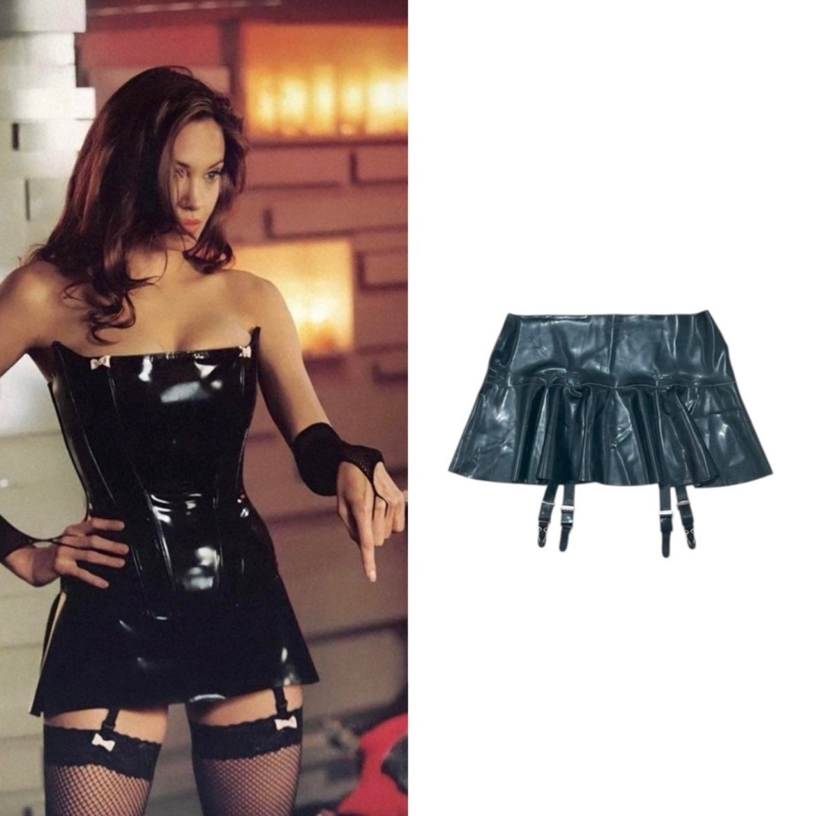 Latex Suspender Skirt - As Seen On Angelina Jolie (Mr. & Mrs. Smith)
