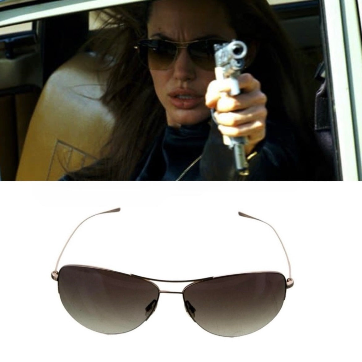 Oliver Peoples Strummer Aviator Sunglasses - As Seen On Angelina Jolie (Wanted)