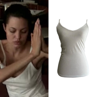 Classic V-Neck Spaghetti Strap Tank Top - As Seen On Angelina Jolie