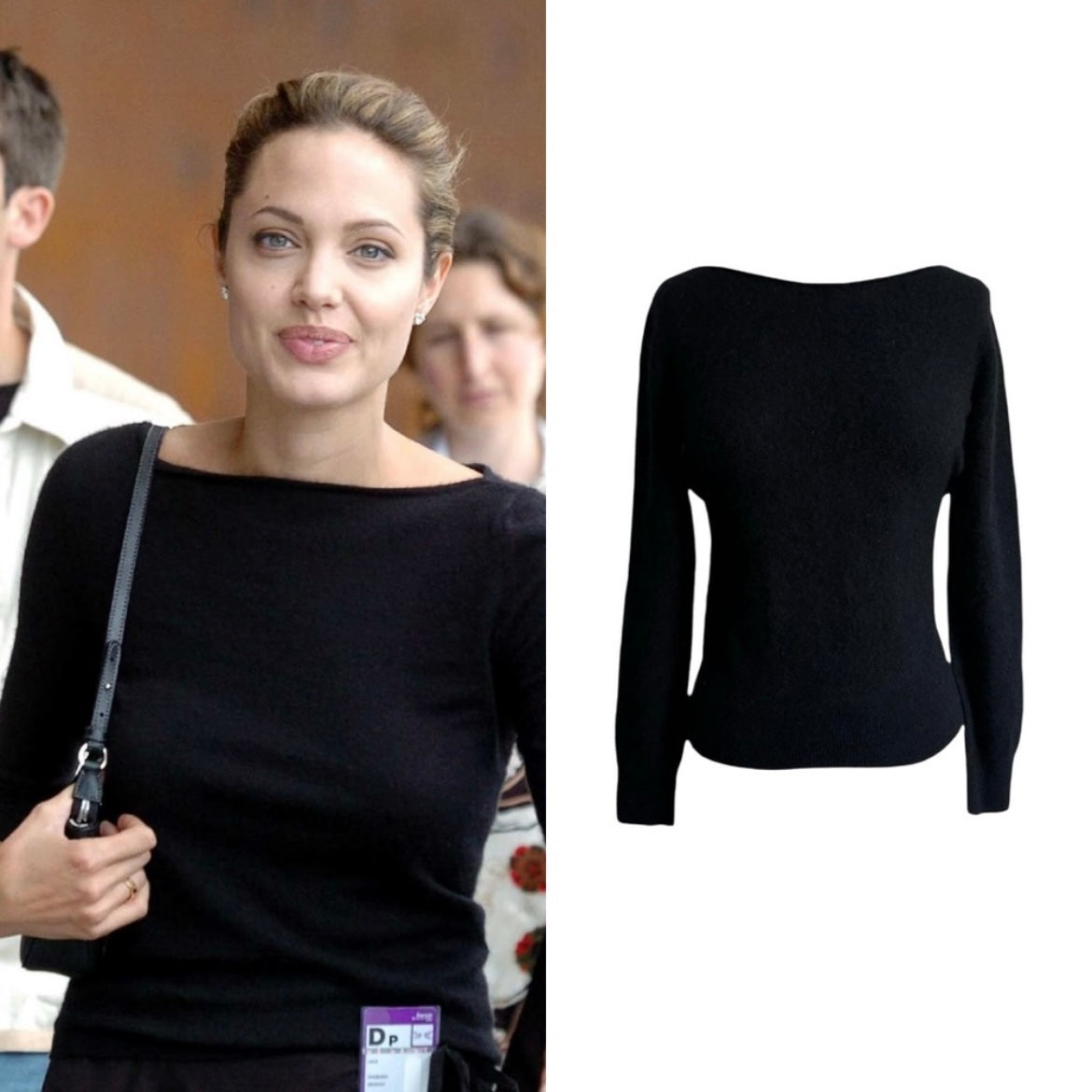 Cashmere Boatneck Sweater - As Seen On Angelina Jolie