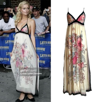 Silk Floral Maxi Dress - As Seen On Paris Hilton