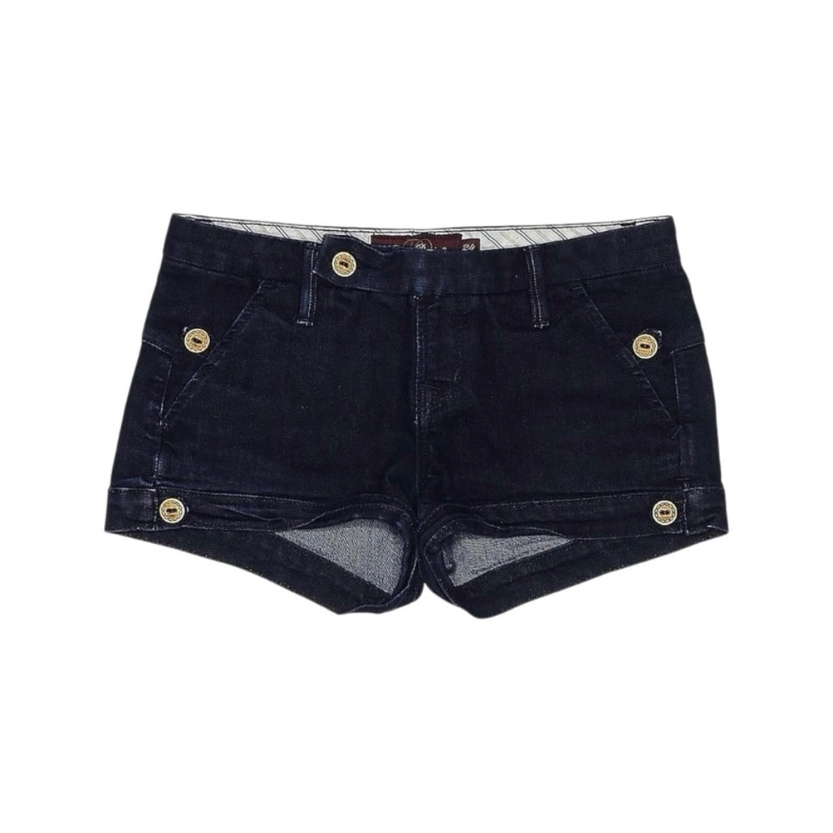 Low-Rise Wood-Button Denim Shorts - As Seen On Megan Fox