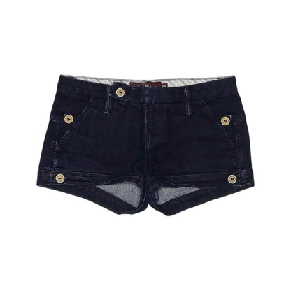 Low-Rise Wood-Button Denim Shorts - As Seen On Megan Fox