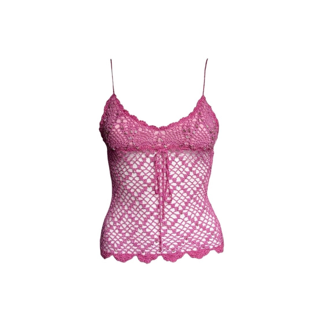 Crochet Fishnet Beaded Camisole - As Seen On Edie Britt (Desperate Housewives)
