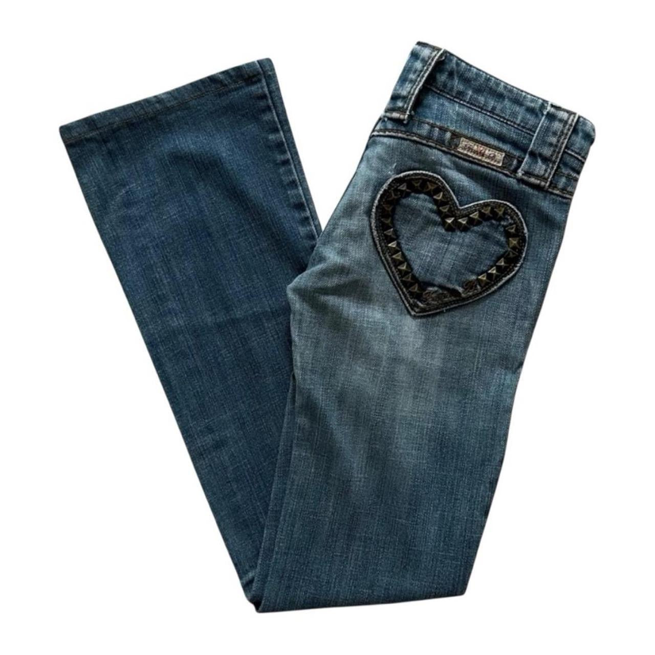 Heart-Studded Pocket Bootcut Jeans - As Seen On Megan Fox