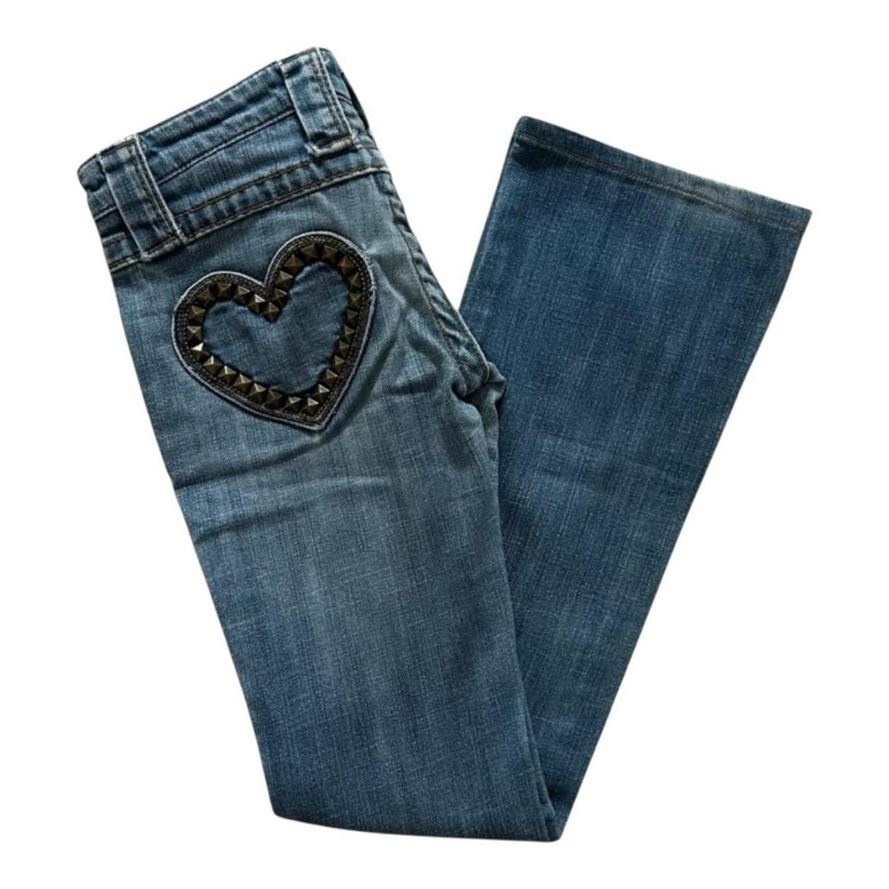Heart-Studded Pocket Bootcut Jeans - As Seen On Megan Fox
