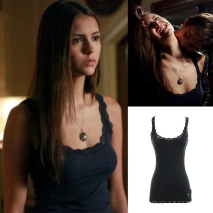 Lace Trim Tank Top - As Seen On Elena Gilbert (The Vampire Diaries)