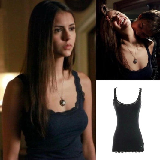 Lace Trim Tank Top - As Seen On Elena Gilbert (The Vampire Diaries)