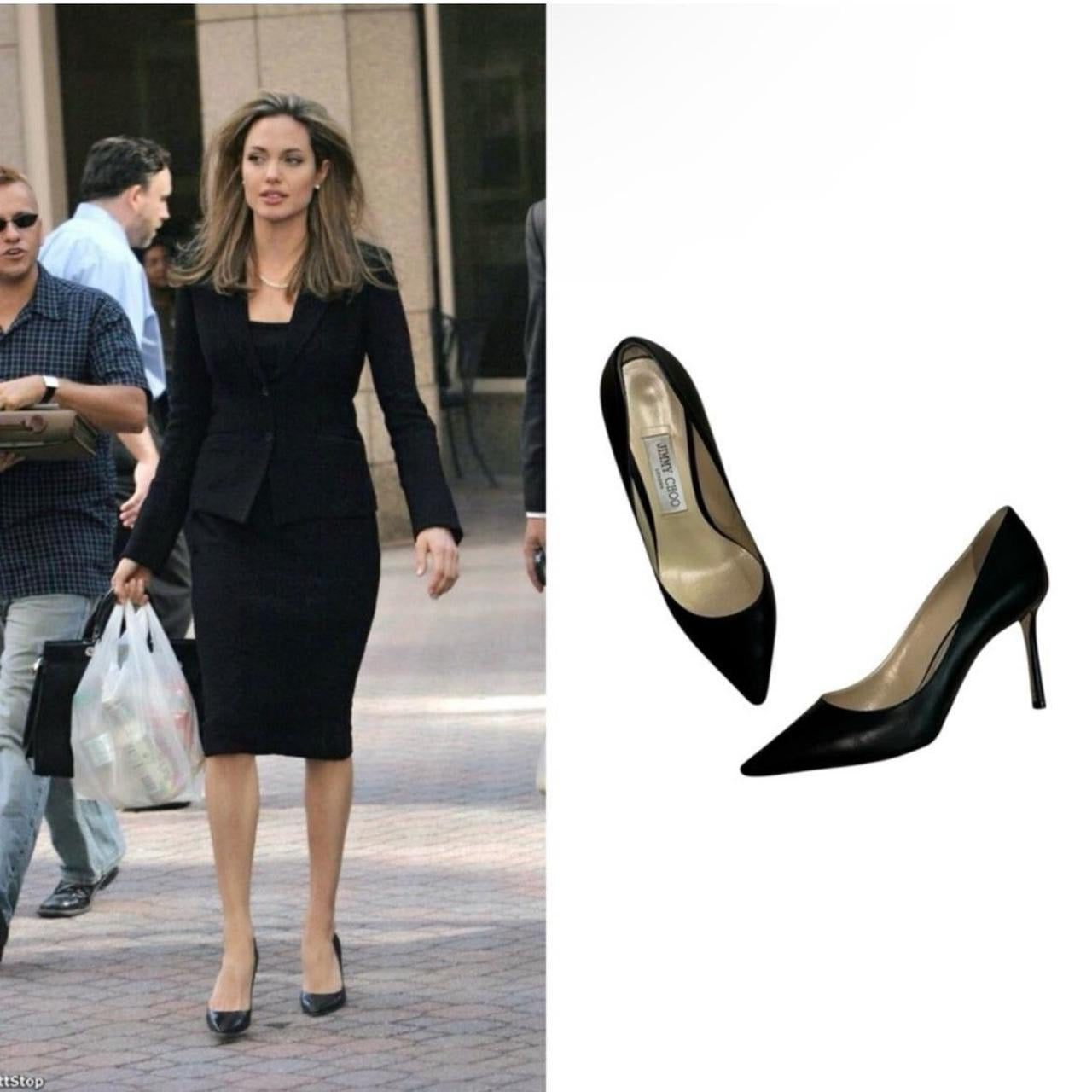 Jimmy Choo Romy 85mm Leather Pointed-Toe Pumps - As Seen On Angelina Jolie & Others