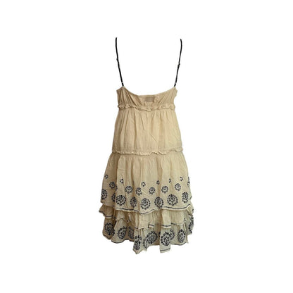 Linen Eyelet Lawn Ruffle Dress - As Seen On Jessica Alba