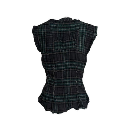 Plaid Pintuck Corset Blouse - As Seen On Elena Gilbert (The Vampire Diaries)