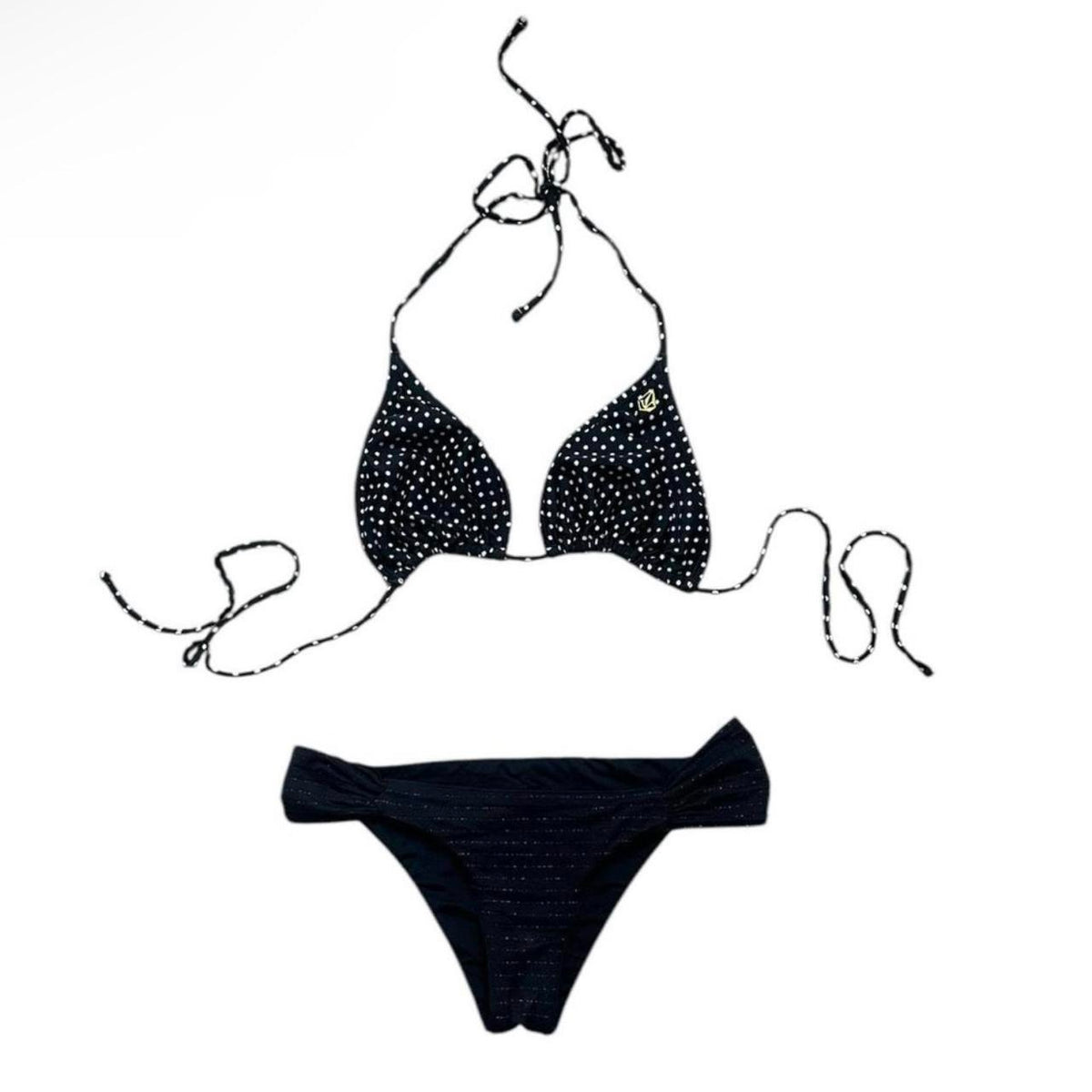 Polka Dot Gold-Striped Mix-Match Bikini - As Seen On Megan Fox