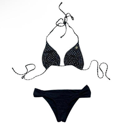 Polka Dot Gold-Striped Mix-Match Bikini - As Seen On Megan Fox