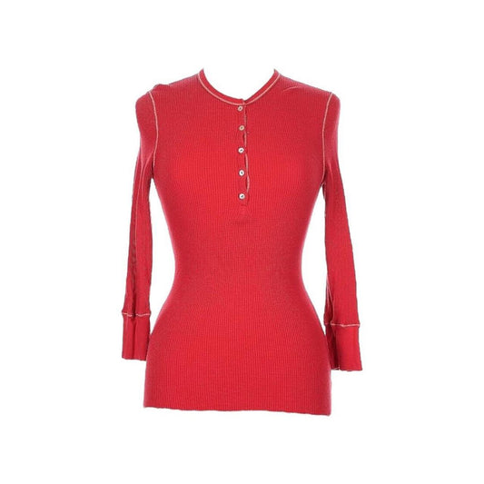 Waffle Knit 3/4 Sleeve Thermal Henley - As Seen On Cady Heron (Mean Girls)