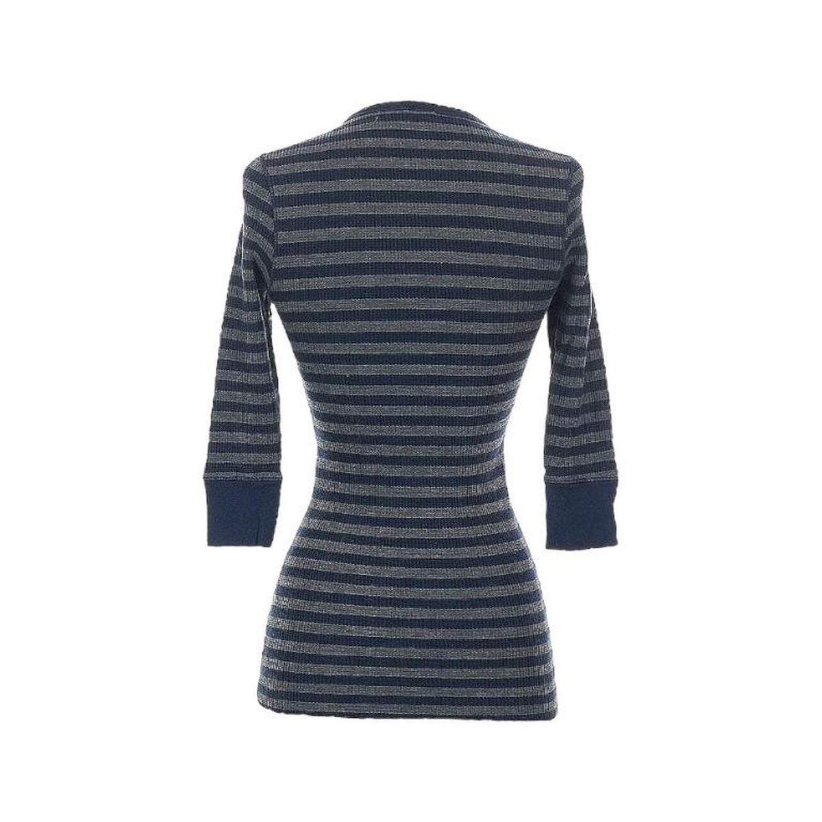 Striped Waffle Knit 3/4 Sleeve Thermal Henley - As Seen On Bella Swan (Twilight)