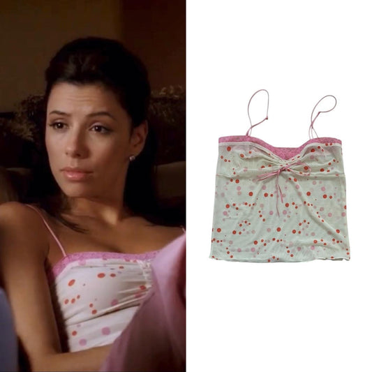 Polka Dot Lace Trim Camisole - As Seen On Gabrielle Solis (Desperate Housewives)