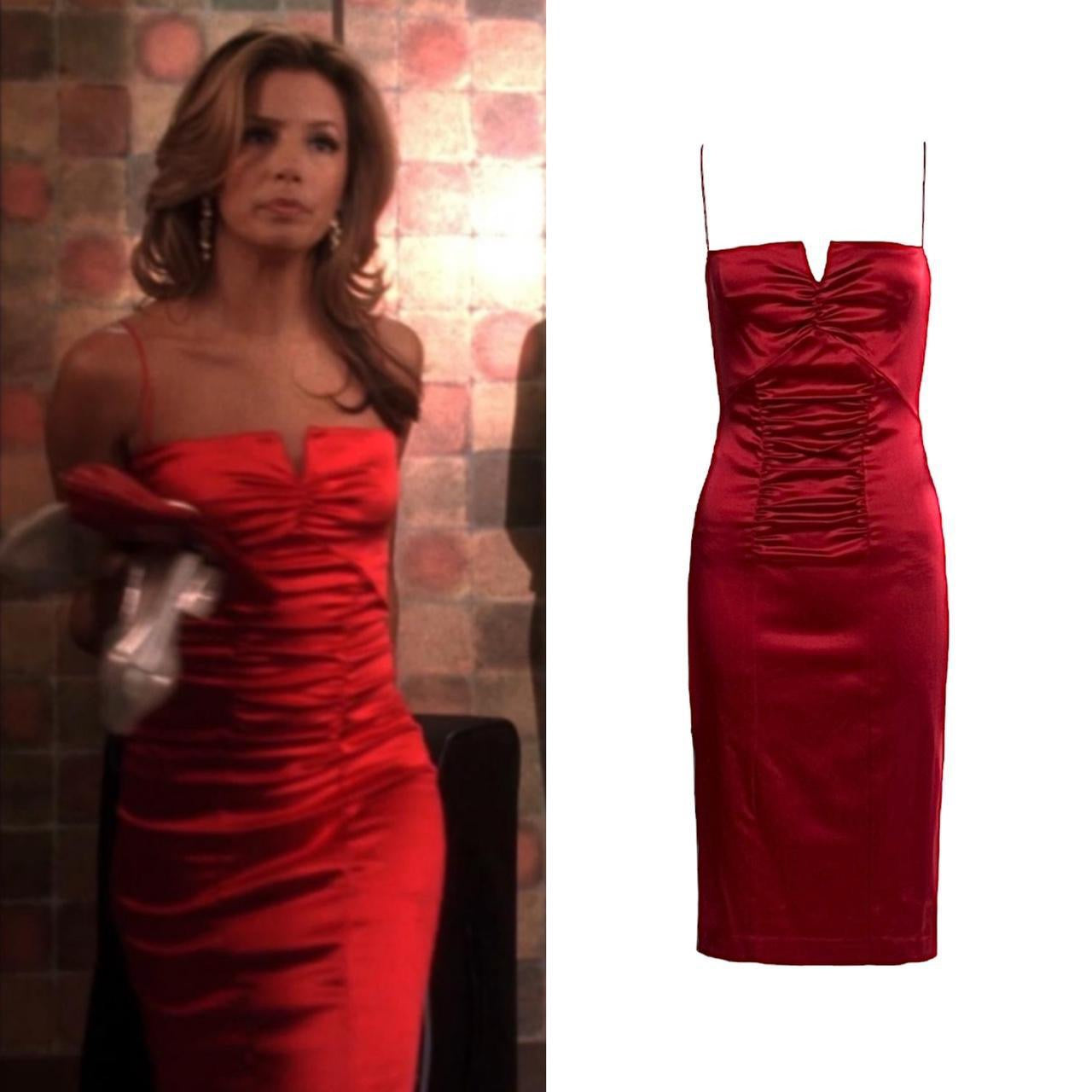 Satin Ruched Sheath Dress As Seen On Gabrielle Solis (Desperate Housewives)