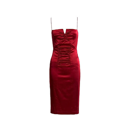 Satin Ruched Sheath Dress As Seen On Gabrielle Solis (Desperate Housewives)