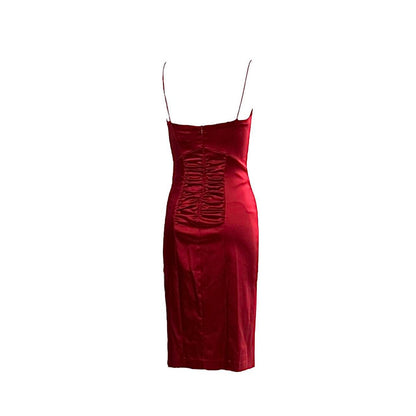 Satin Ruched Sheath Dress As Seen On Gabrielle Solis (Desperate Housewives)