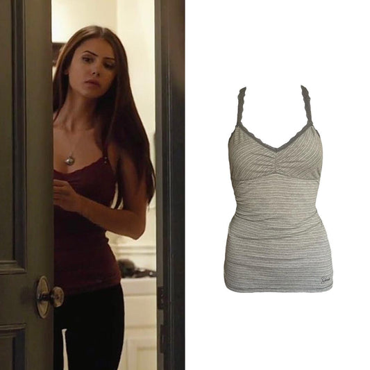 Lace Trim Heather Tank Top - As Seen On Elena Gilbert (The Vampire Diaries)
